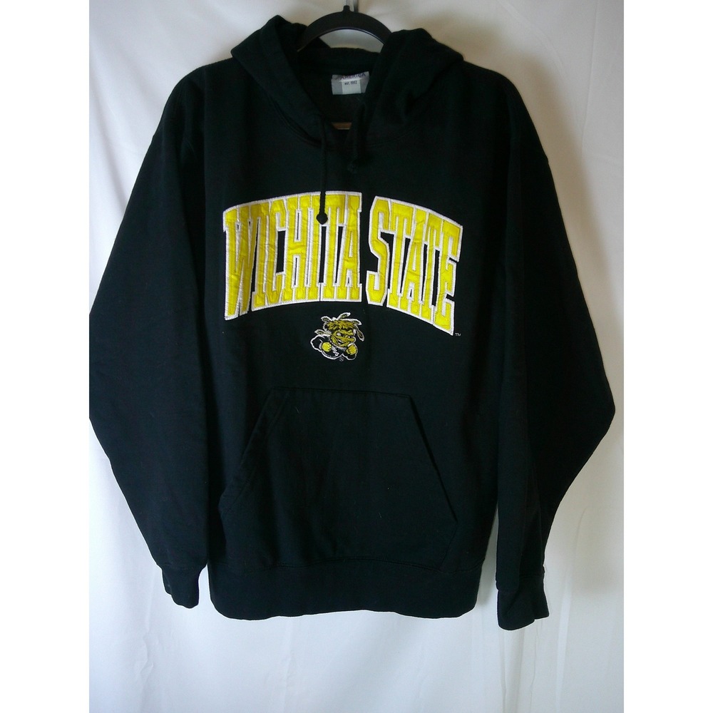 Vintage J.‎ America Wichita State Shockers Spellout Hoodie Mens L Black NCAA